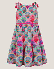 Rainbow Shell Tiered Dress, Multi (MULTI), large