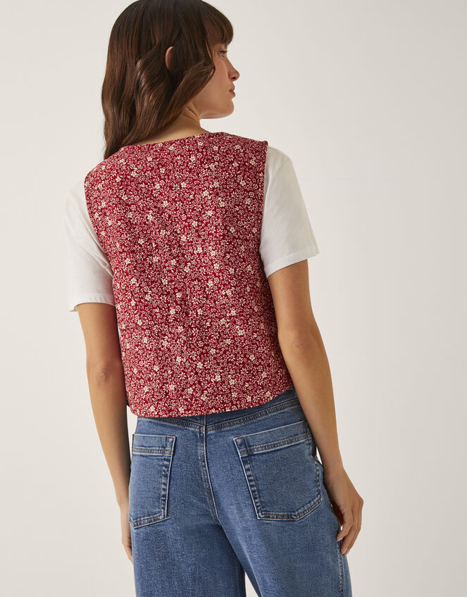 Felipa Floral Print Vest, Red (RED), large