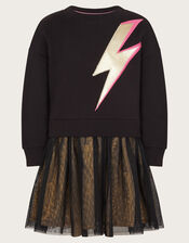 2-in-1 Lightning Jumper Dress, Black (BLACK), large
