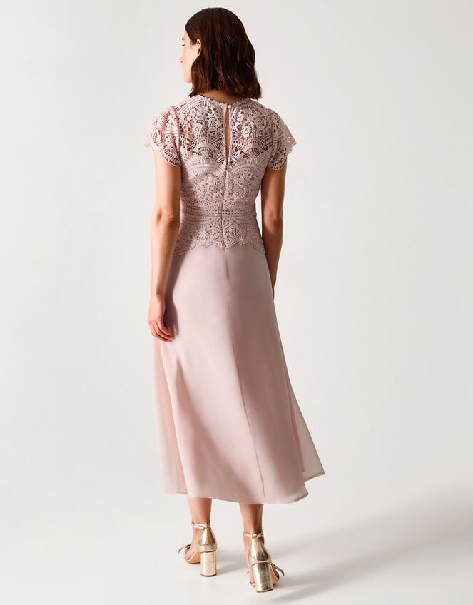 Monica Lace Midi Bridesmaid Dress, Pink (SOFT PINK), large