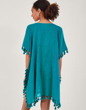 Palm Tree Embroidered Kaftan, Blue (TURQUOISE), large