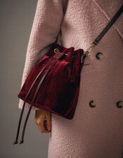 Alice Velvet Bucket Bag, , large