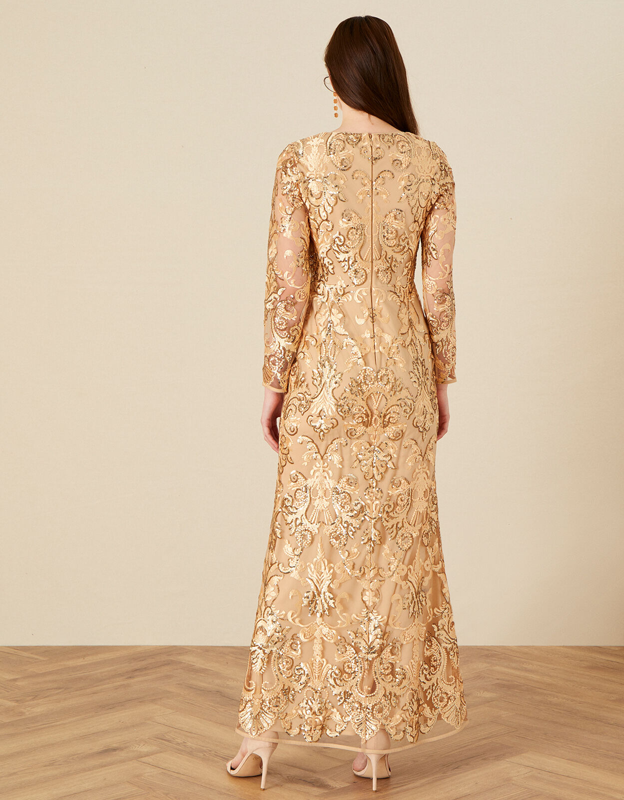 Monsoon gold hotsell maxi dress