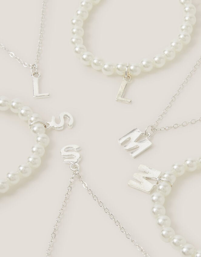 Initial Necklace & Bracelet Pouch Set, Multi (MULTI), large