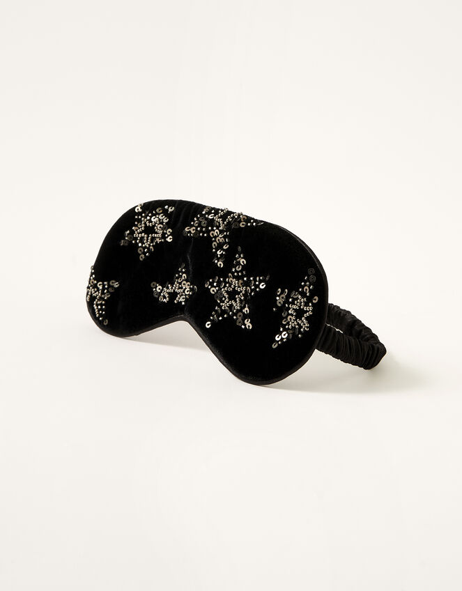 Star Embellished Velvet Eye Mask, , large