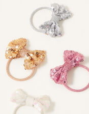Sequin Bow Hairband Set, , large