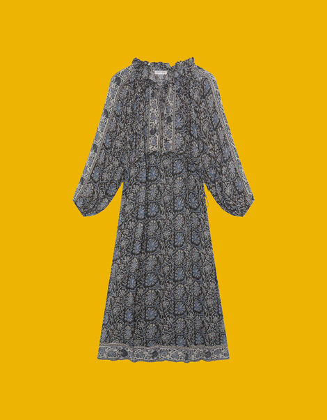 Maison Hotel Gaia Floral Midi Dress, Blue (BLUE), large