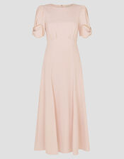 Belle Bow Sleeve Midi Dress, Pink (BLUSH), large