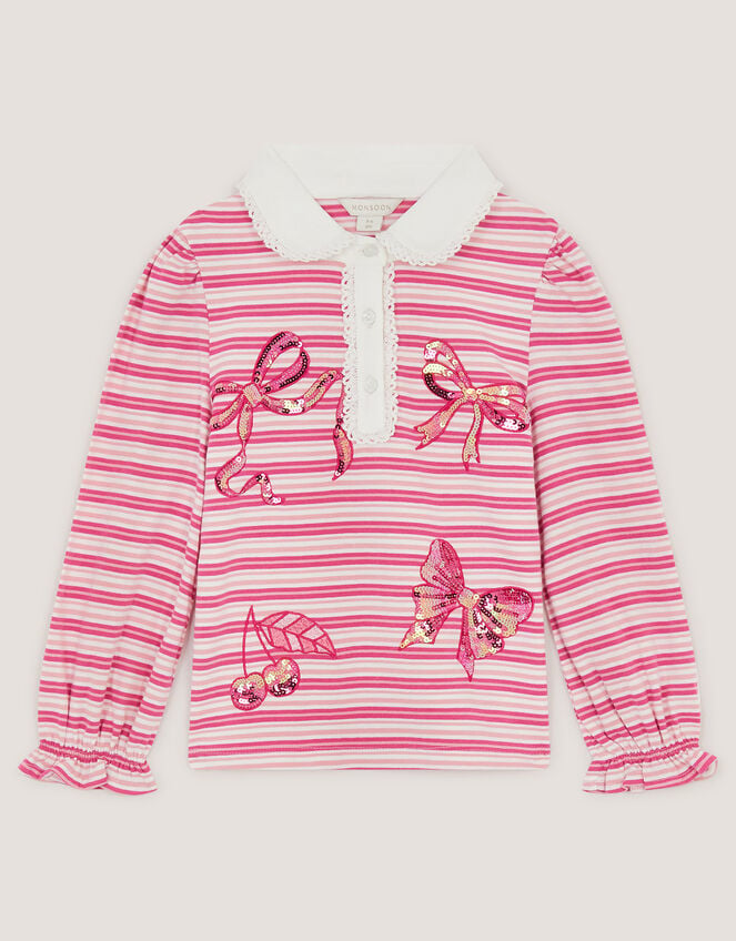 Mon Cheri Stripe Top, Pink (PINK), large