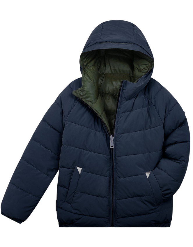 Töastie Reversible Water Repellent Puffer Jacket, Blue (NAVY), large