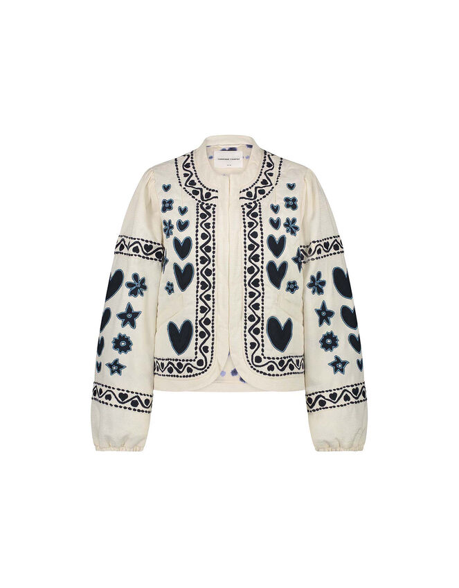 Fabienne Chapot Heart Quilted Jacket, White (WHITE), large