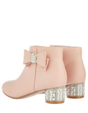 Belinda Pearl and Diamante Heeled Boots, Pink (PINK), large