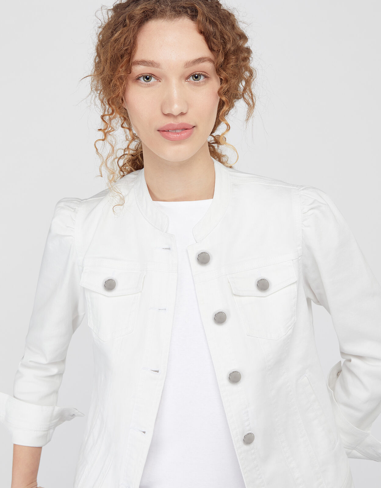 Fern Denim Jacket with Organic Cotton White