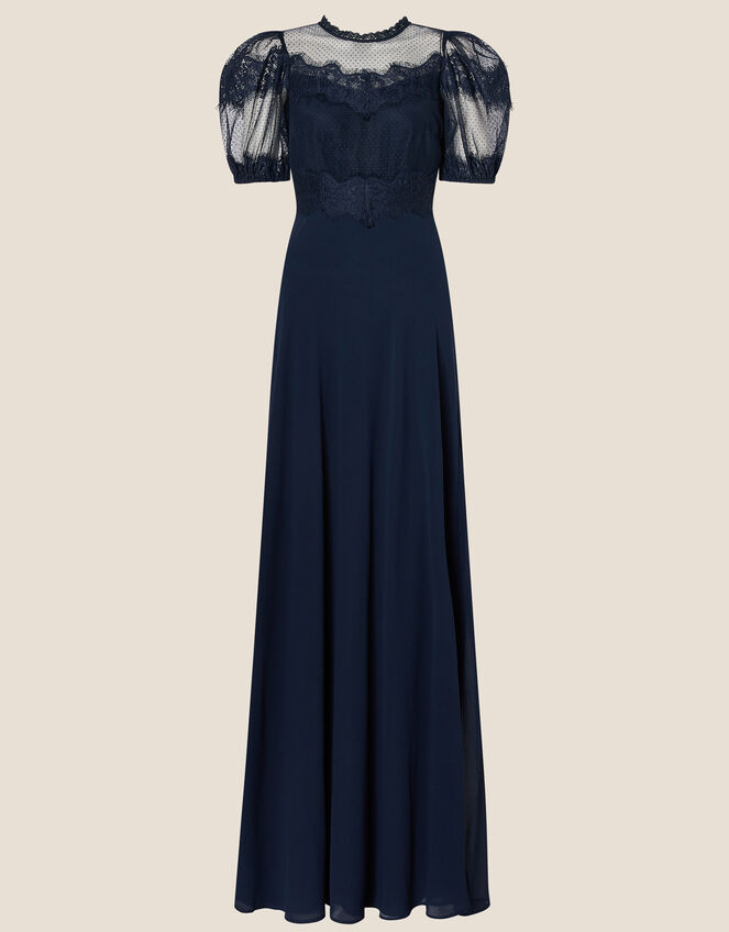 Debbie Chantilly Lace Dress, Blue (NAVY), large