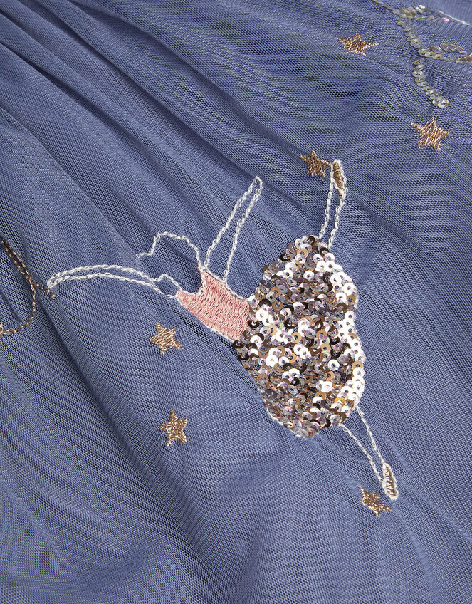 Embellished Ballerina Mesh Skirt, Blue (BLUE), large