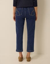 Safaia Straight Cropped Jeans, Blue (INDIGO), large
