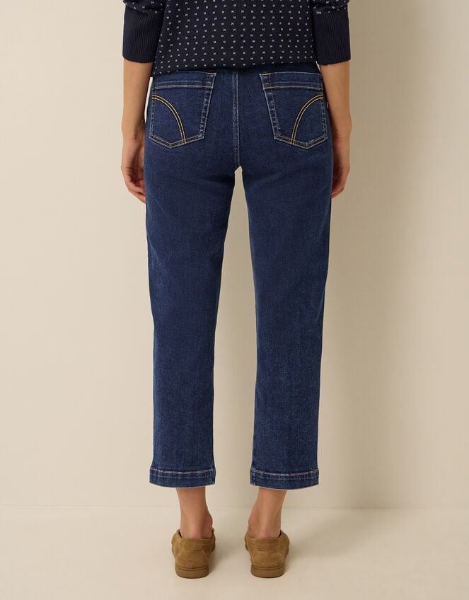 Safaia Straight Cropped Jeans, Blue (INDIGO), large