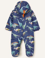 Dino Print Pramsuit, Blue (NAVY), large