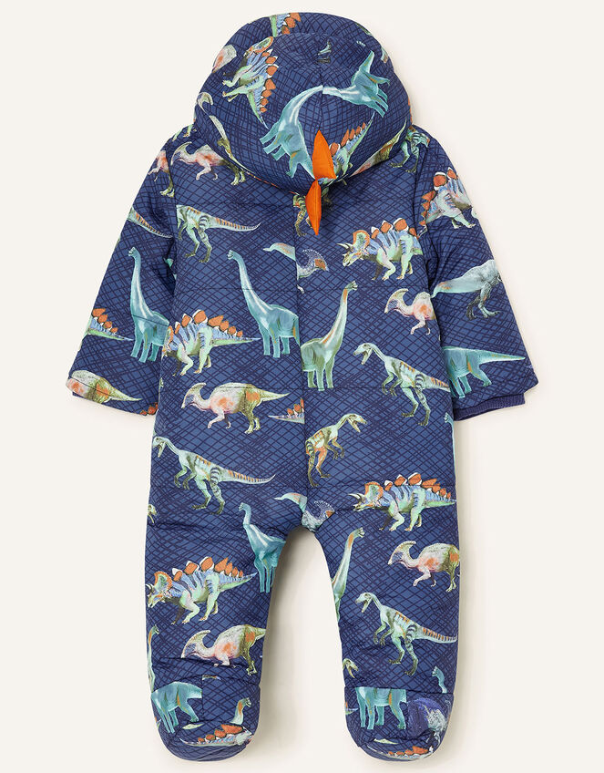 Dino Print Pramsuit, Blue (NAVY), large