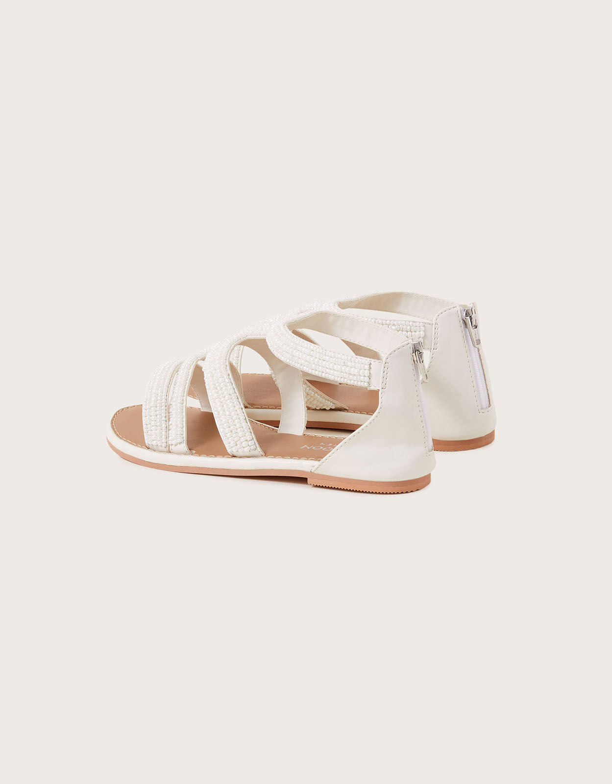 Beaded Sandals White