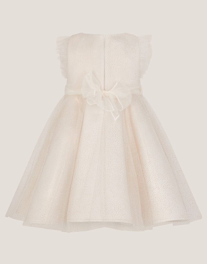 Baby Principesa Appliqu&eacute; Rose Sparkle Dress, Gold (GOLD), large