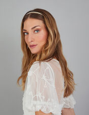 Pearl Skinny Bridal Headband, , large