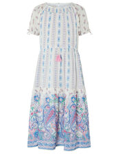 Adra Paisley Print Dress in LENZING™ ECOVERO™, Ivory (IVORY), large
