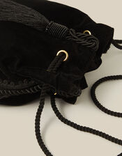 Hope Tassel Velvet Pouch Bag, , large
