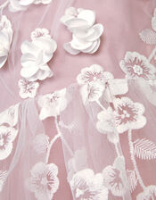 Liza Embroidered Asymmetrical Party Dress, Pink (PINK), large