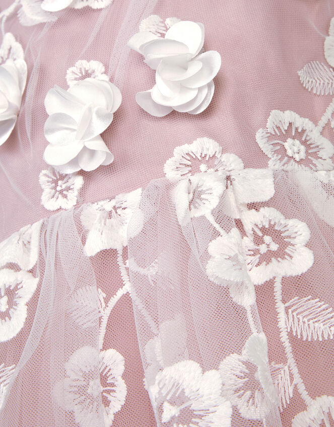 Liza Embroidered Asymmetrical Party Dress, Pink (PINK), large