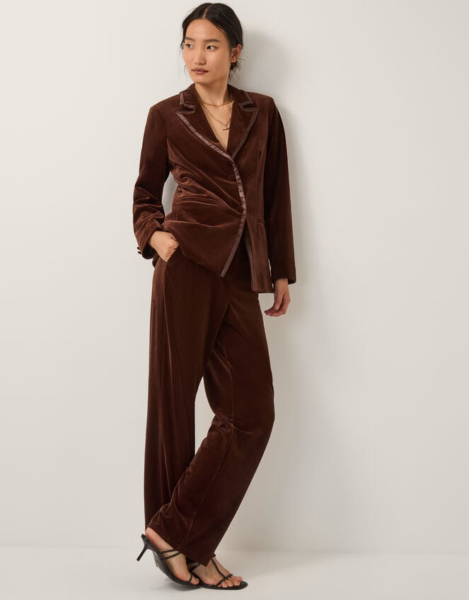 Mila Straight Velvet Pants, Copper (COPPER), large