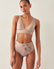 Kiki Glitter High Waist Bikini Bottom, Gold (GOLD), large