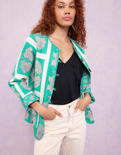 East Ula Print Quilted Jacket, Green (GREEN), large