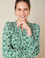 Frida Floral Print Dress, Green (GREEN), large