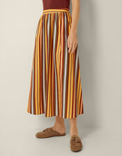 Sydney Stripe Midi Skirt, Yellow (MUSTARD), large