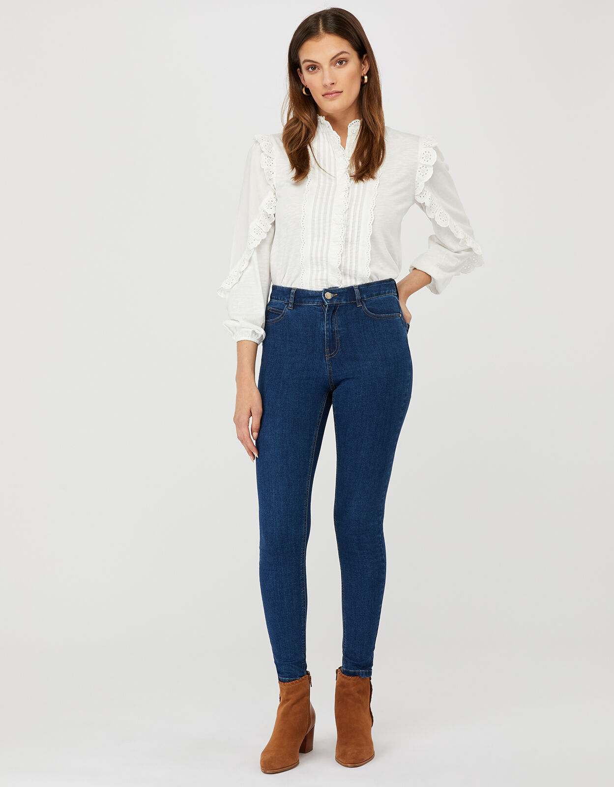 Iris Skinny Jeans with Organic Cotton and Recycled Polyester Blue