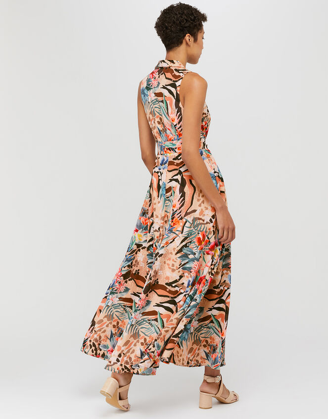 Chica Animal Print Midi Dress, Camel (CAMEL), large