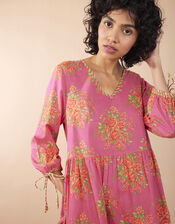 East Rosalie Floral Print Tiered Dress, Pink (PINK), large