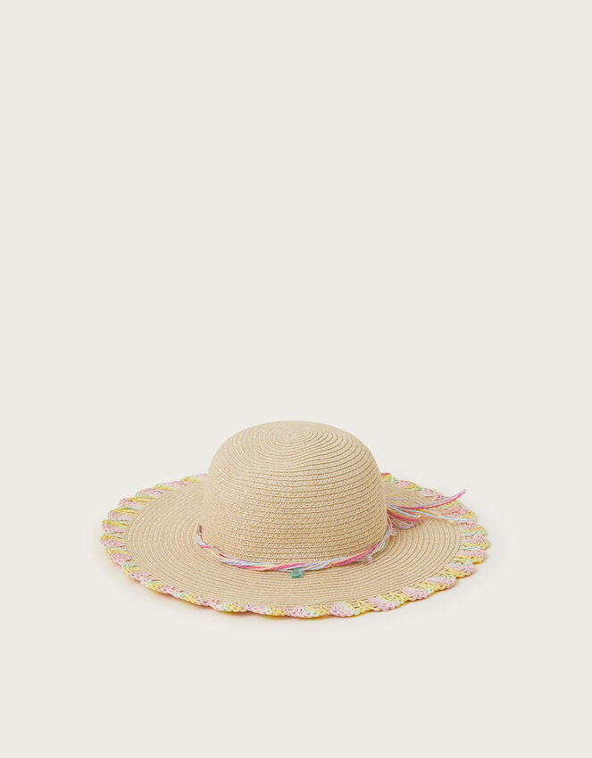 Pastel Sequin Floppy Sun Hat, Multi (MULTI), large
