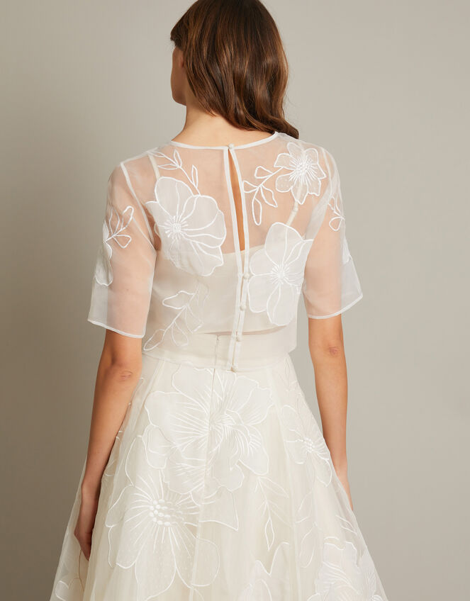 Rosie Lace Floral Bridal Top, Ivory (IVORY), large