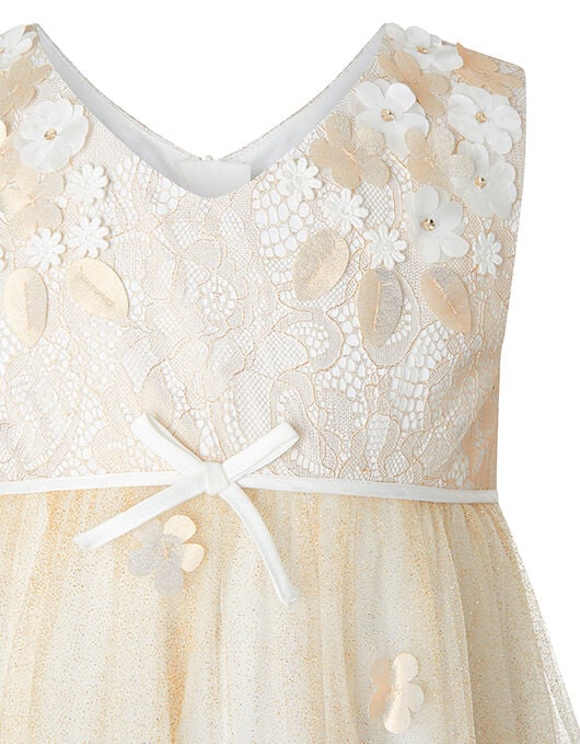 Lily Floral Maxi Dress with Glitter Skirt Gold