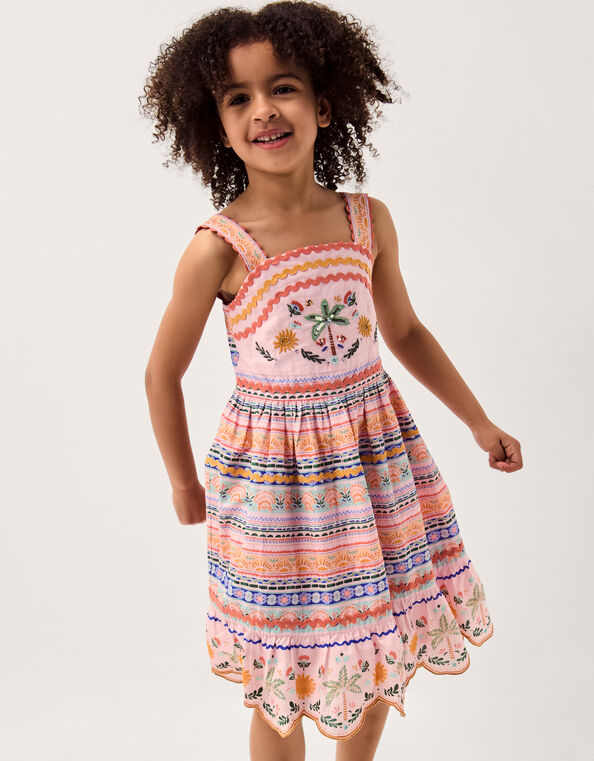 Monsoon x Charlie Taylor Print Tiered Dress, Ivory (IVORY), large