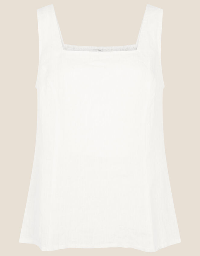 Square Neck Cami Top, White (WHITE), large