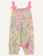 Baby Floral Jumpsuit in Linen Blend, Yellow (YELLOW), large