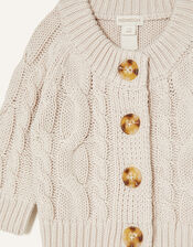 Newborn Cable Knit Cardigan, Cream (CREAM), large