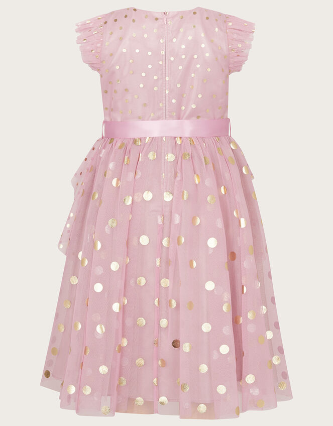 Stacie Ruffle Spot Dress, Pink (PINK), large