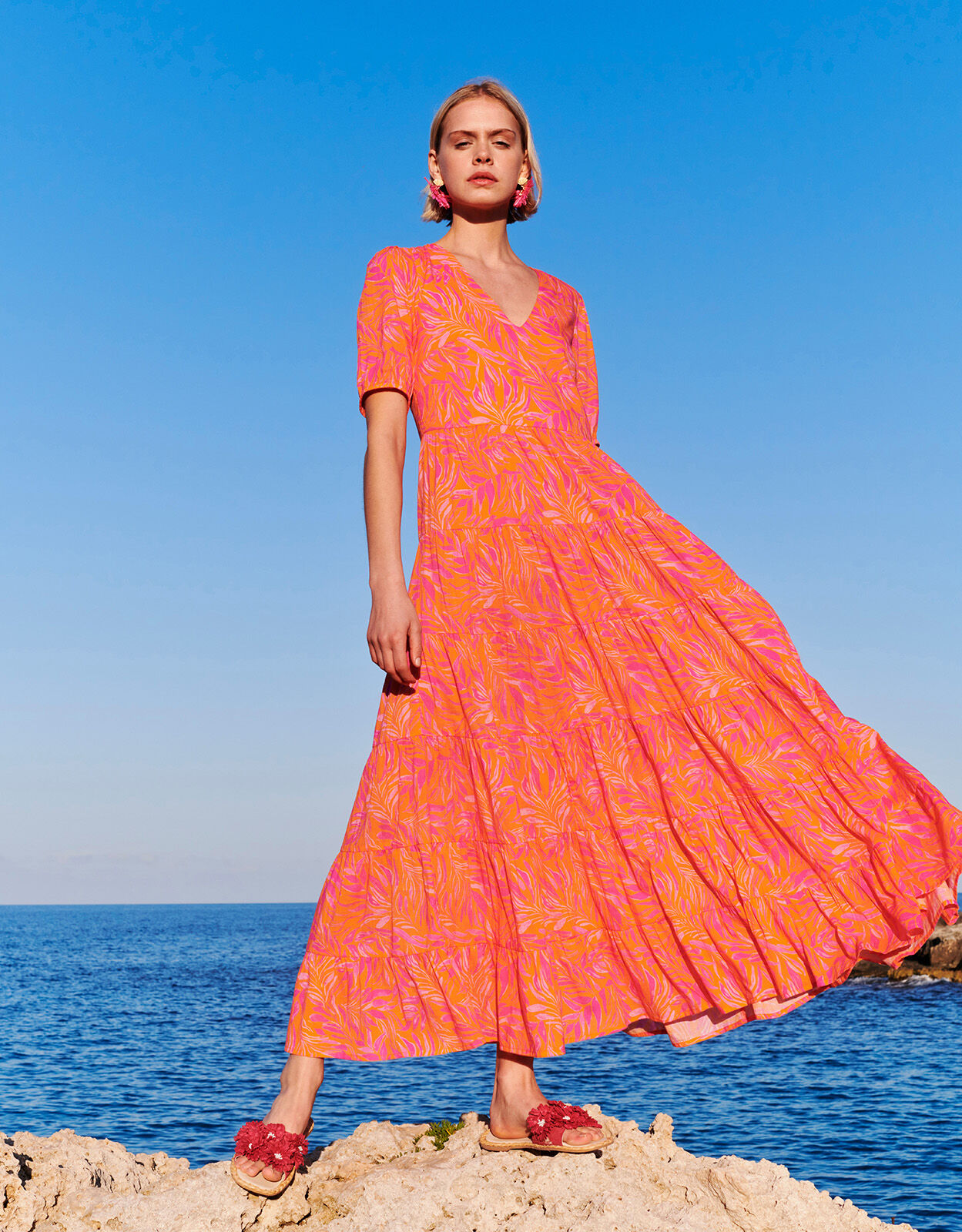 Monsoon orange maxi online dress