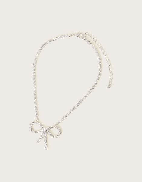 Crystal Bow Necklace, , large