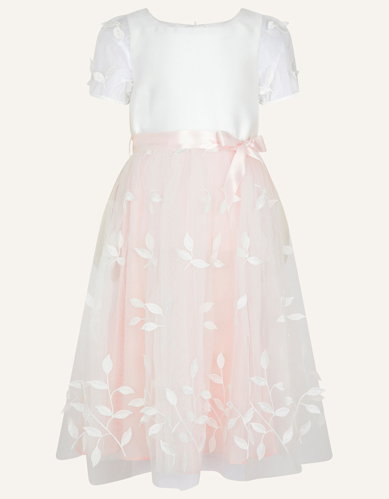 Anoushka Petal Puff Sleeve Dress Pink