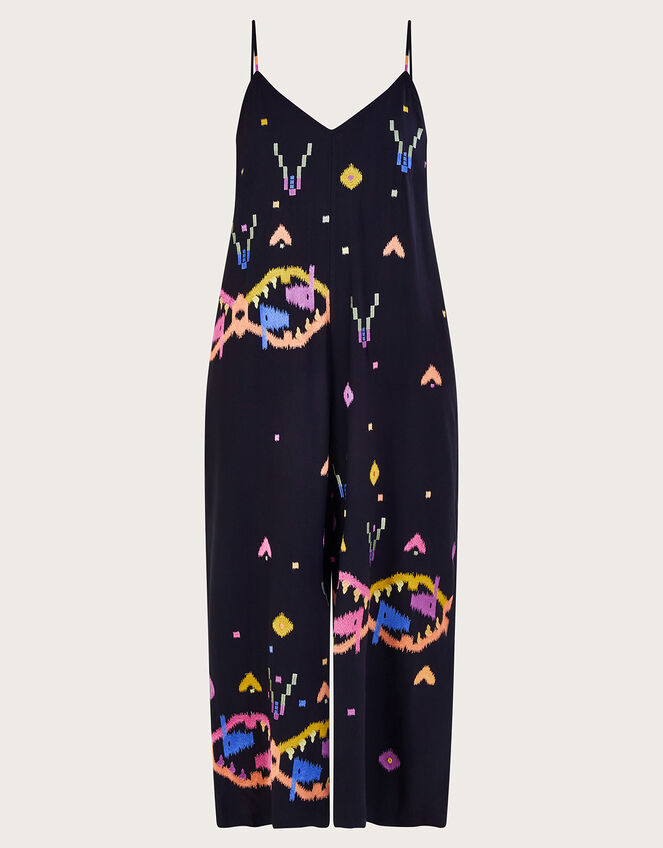 Giovanni Embroidered Jumpsuit, Black (BLACK), large